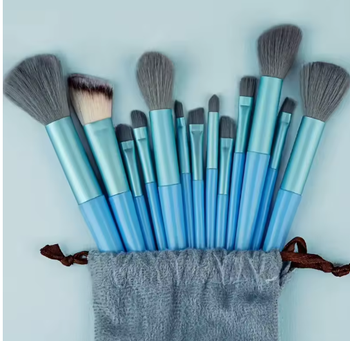 13-Piece Makeup Brush Set with Storage Pouch
