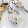 Personalised Best Friends Two Hearts Keyrings