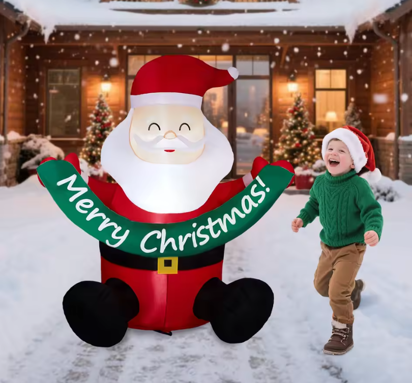 Giant 5.8FT Light-Up Inflatable Santa Christmas Decoration