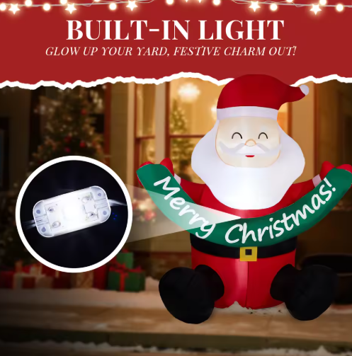 Giant 5.8FT Light-Up Inflatable Santa Christmas Decoration