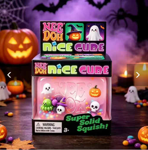 NeeDoh Nice Cube – Christmas & Halloween Squishy Sensory Toy
