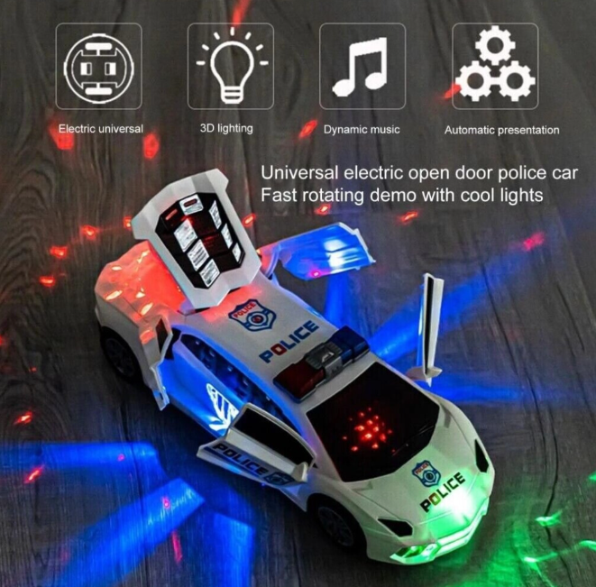 Autism Calming LED Police Car Toy with Music