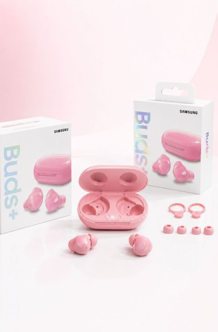 Pink Wireless Earbuds with Charging Case