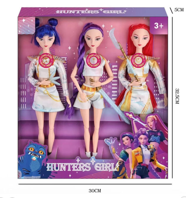 3PCS Singing Collectible Cosplay Kpop Demon Hunters Dolls