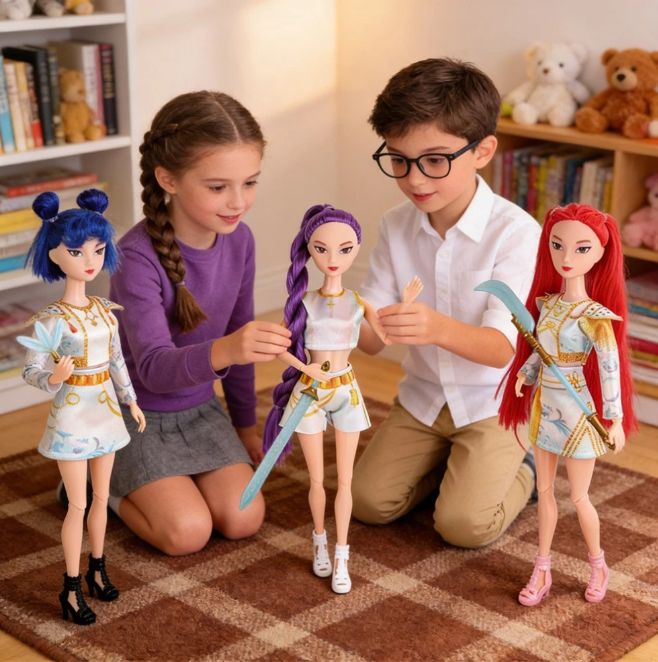 3PCS Singing Collectible Cosplay Kpop Demon Hunters Dolls