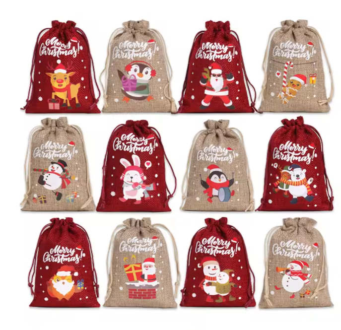 Christmas Drawstring Gift Bags