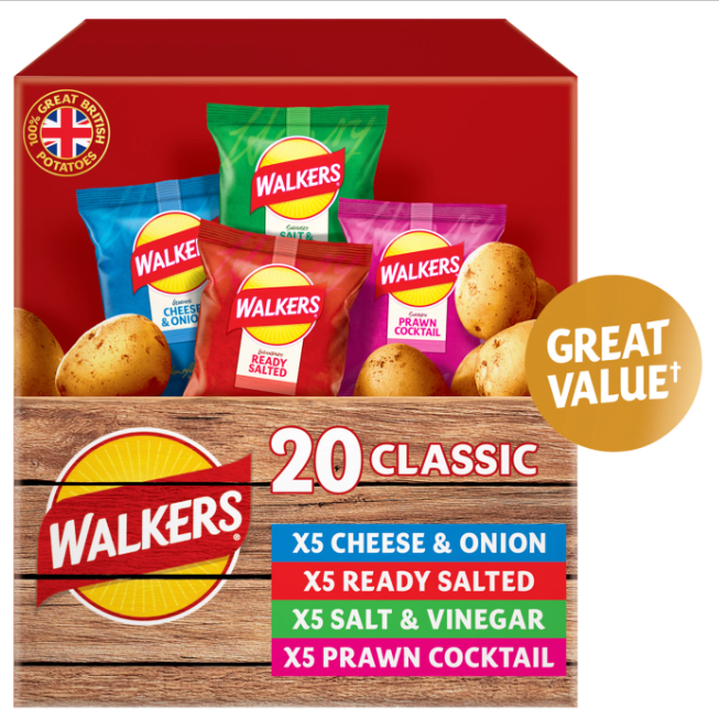 Walkers 20 Classic Variety Multipack Crisps