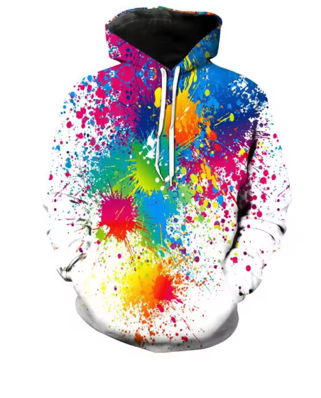 Unisex 3D Colour Splash Graphic Hoodie