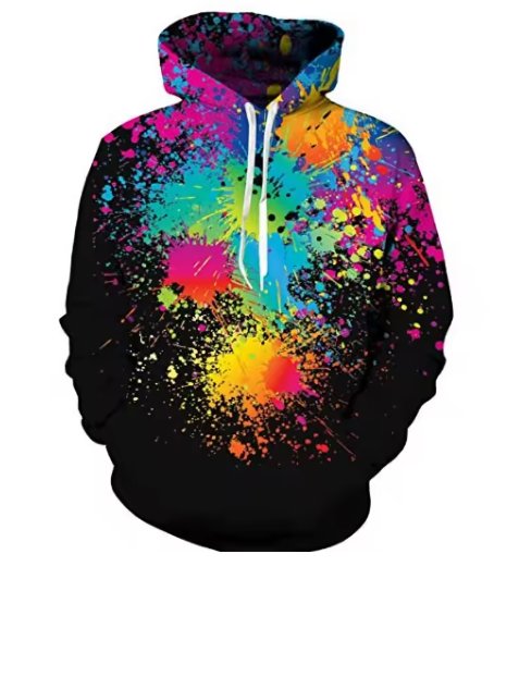 Unisex 3D Colour Splash Graphic Hoodie