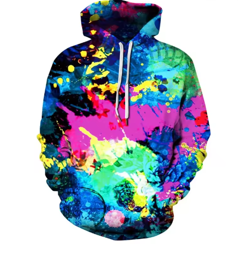 Unisex 3D Colour Splash Graphic Hoodie