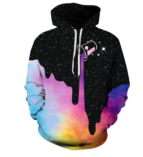 Unisex 3D Colour Splash Graphic Hoodie