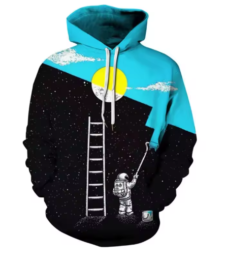 Unisex 3D Colour Splash Graphic Hoodie
