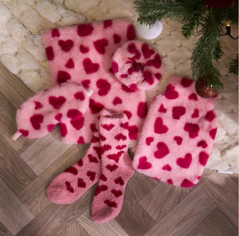 Supersoft Candy Stripe Hot Water Bottle Gift Set