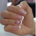 24 Pcs Christmas Elk False Nails Snowflake