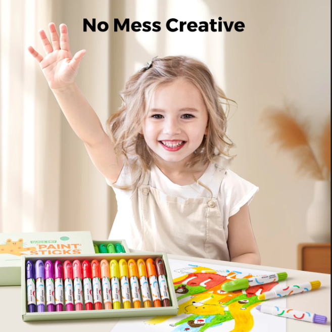 30 Colour Quick-Dry Paint Sticks – Mess-Free Kids’ Art Set