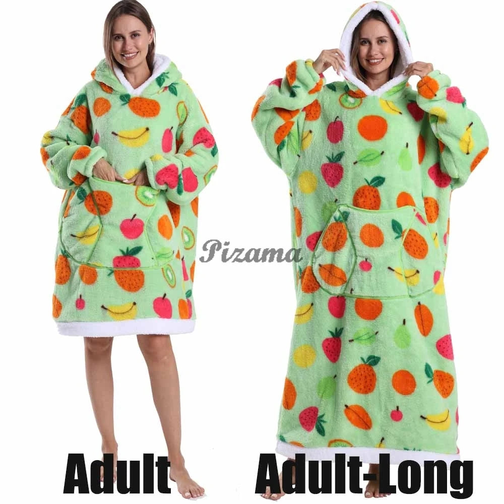 🌟 Adults' Oversized Hooded Blanket – Cosy Printed Wearable Blanket 🌟