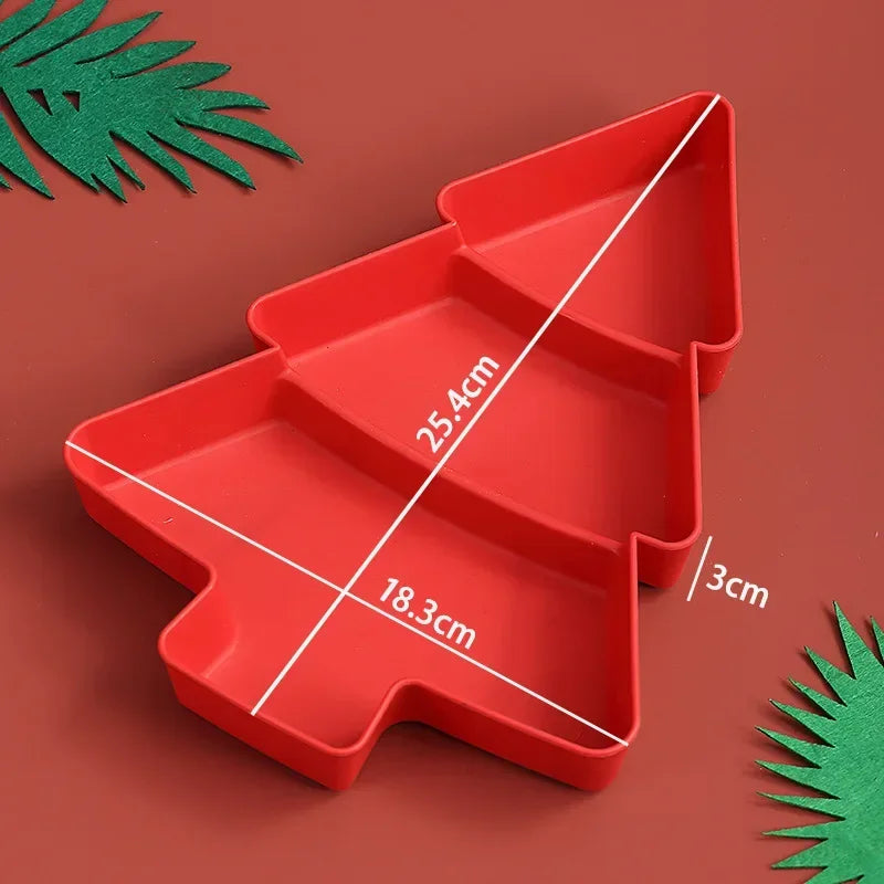 🌟 🎄✨ Christmas Tree Snack & Treat Serving Tray – 3 Compartment Festive Platter ✨🎄🌟