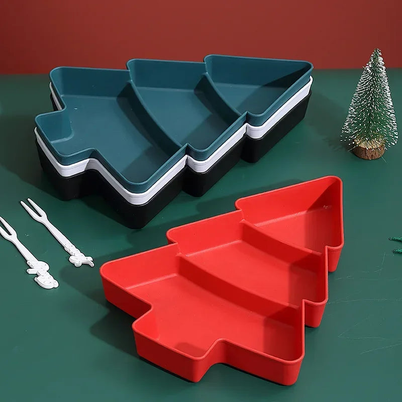 🌟 🎄✨ Christmas Tree Snack & Treat Serving Tray – 3 Compartment Festive Platter ✨🎄🌟