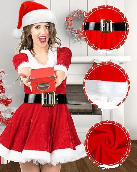🌟 Ladies Christmas Mrs Claus Fancy Dress Costume 🌟