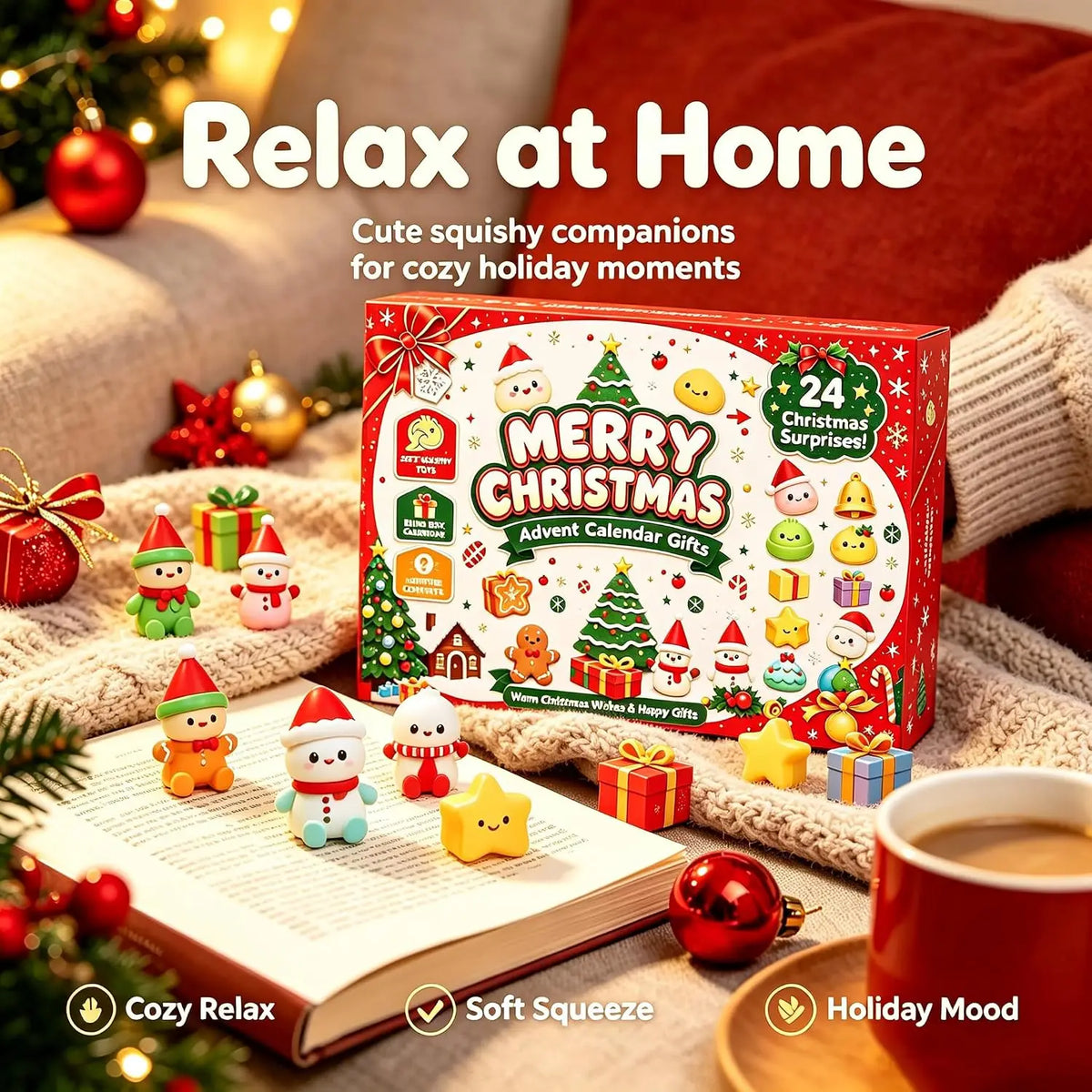 🌟 24-Day Christmas Dumpling Squishy Advent Calendar 2026 – Sensory Fidget Countdown 🌟
