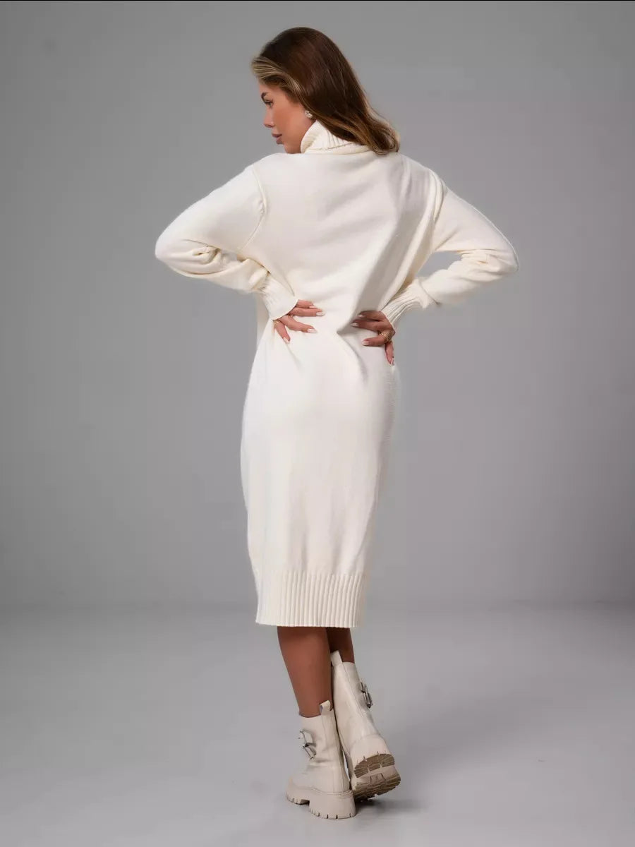 🌟 Roll Neck Knitted Jumper Dress 🌟