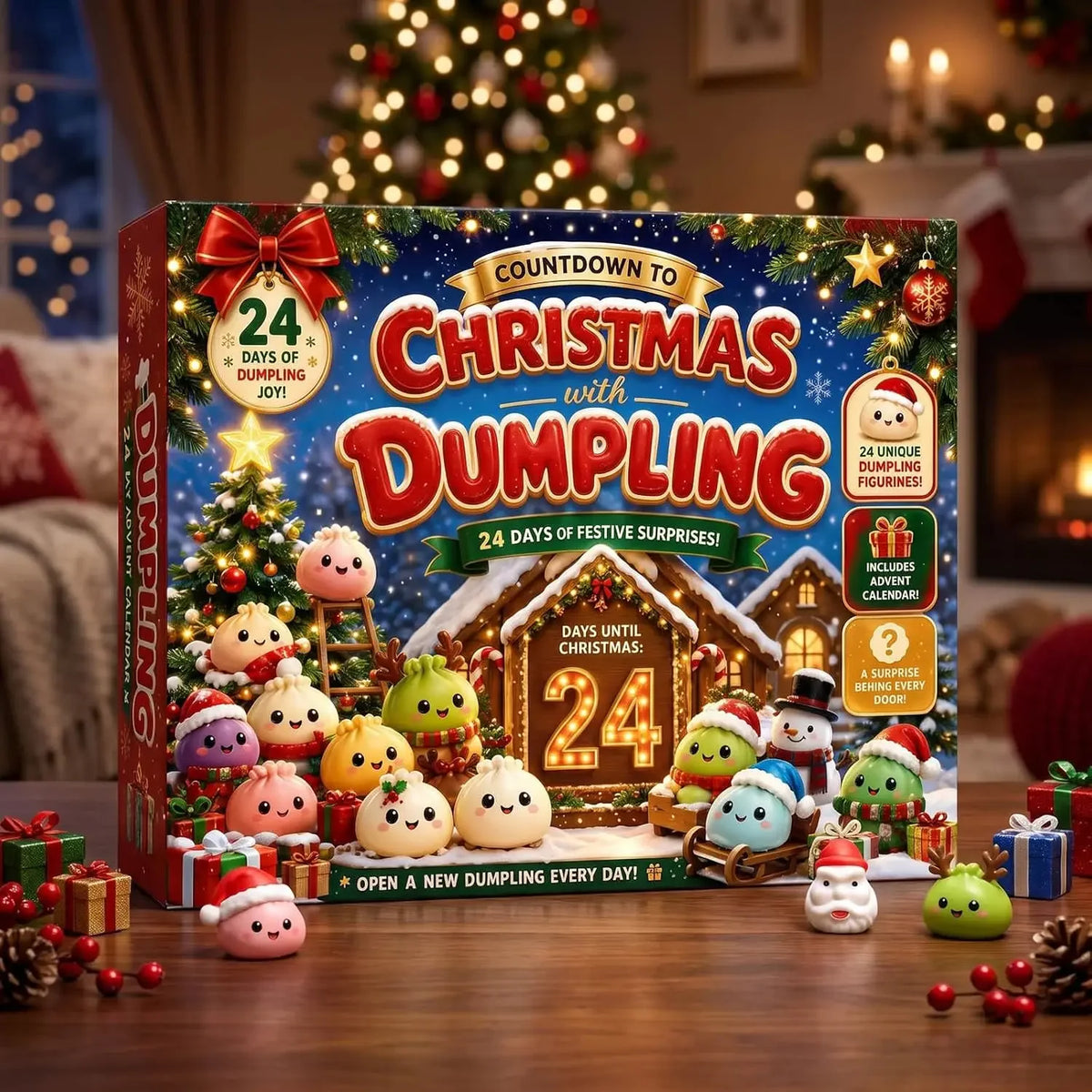 🌟 24-Day Christmas Dumpling Squishy Advent Calendar 2026 – Sensory Fidget Countdown 🌟