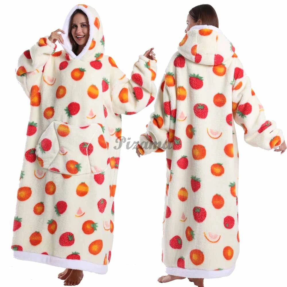 🌟 Adults' Oversized Hooded Blanket – Cosy Printed Wearable Blanket 🌟