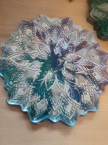 Rainbow mandala coaster 2 pack