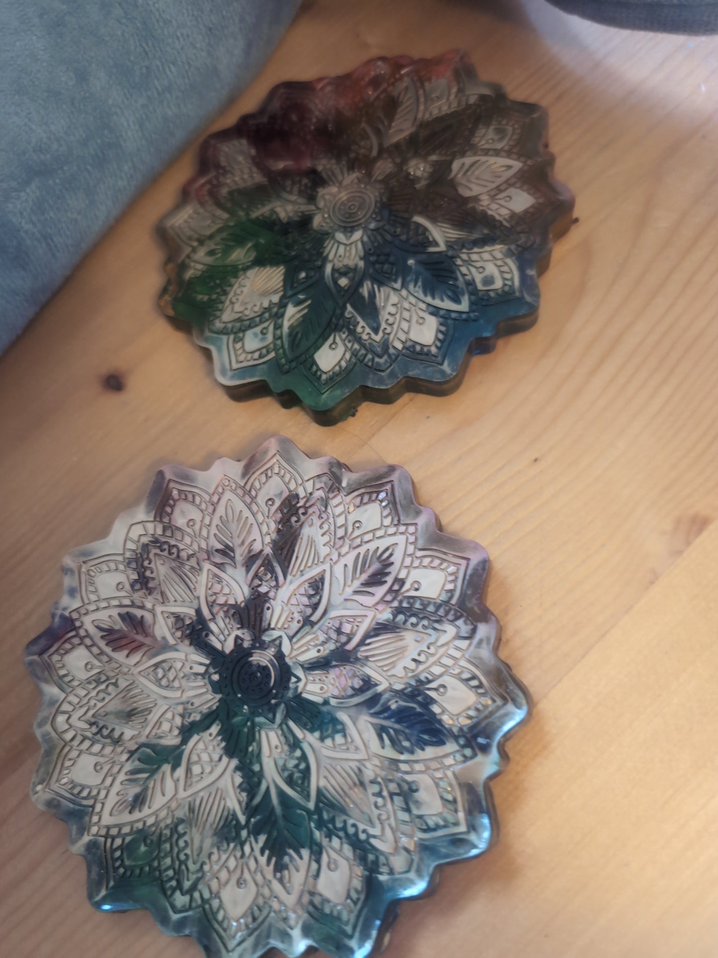 Rainbow mandala coaster 2 pack
